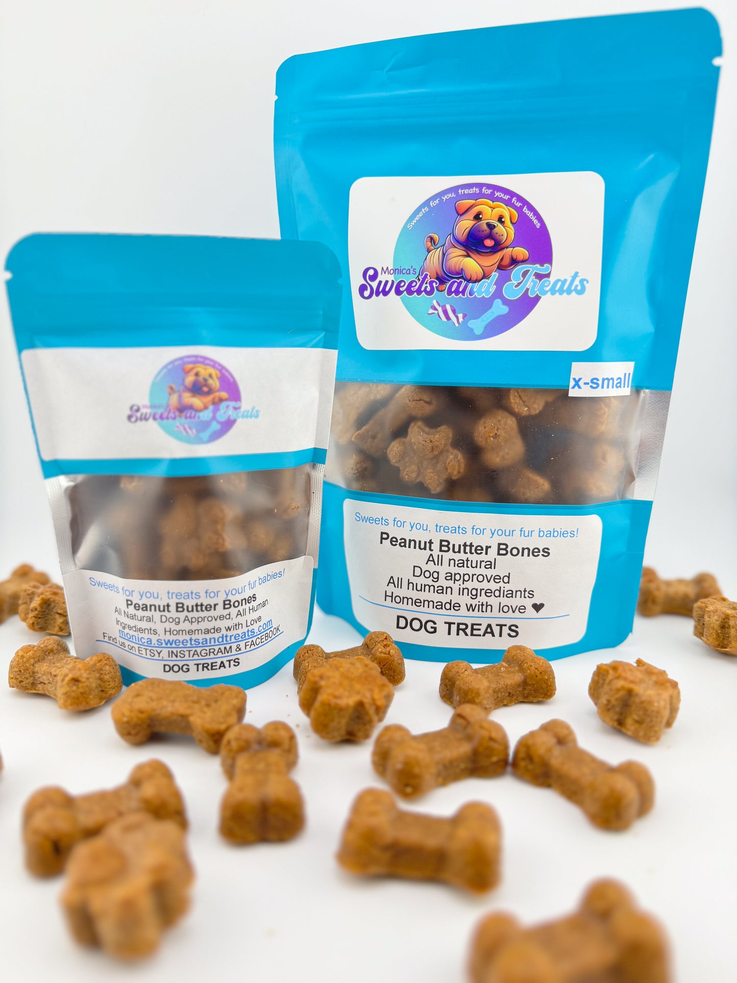 Extra Small Dog Bone Treats - Peanut Butter